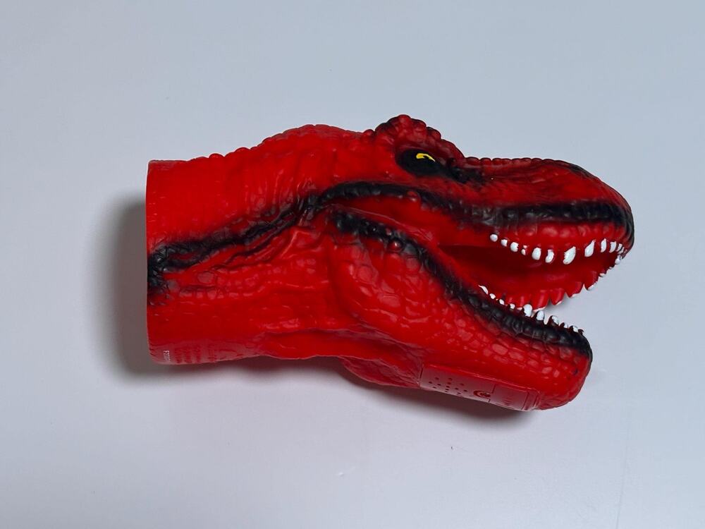 Animal Plant Diacovery Dinosaur T Rex Red Black Hand Puppet Roar Sound Working